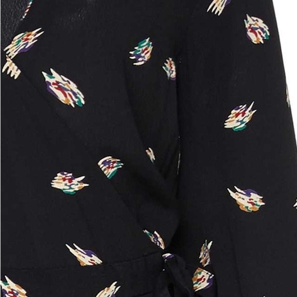 Rotate by Birger Christensen / Mira wrap midi dress in dark navy US 2 EU 34 - Picture 7 of 8